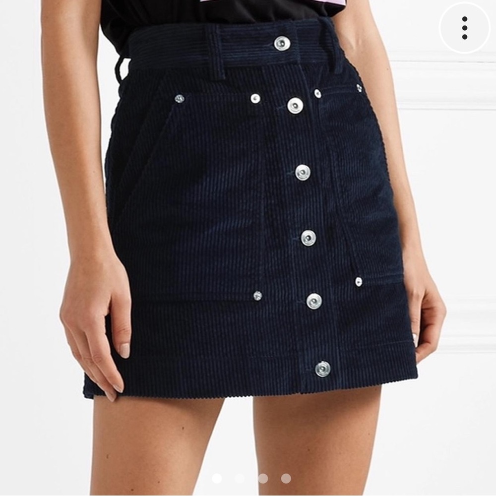 Proenza Schouler PSWL Navy Corduroy Mini Skirt
